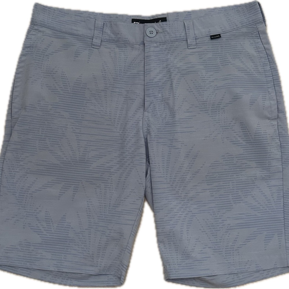Travis Mathew Light Blue Textured Flat Front golf Shorts - waist 33